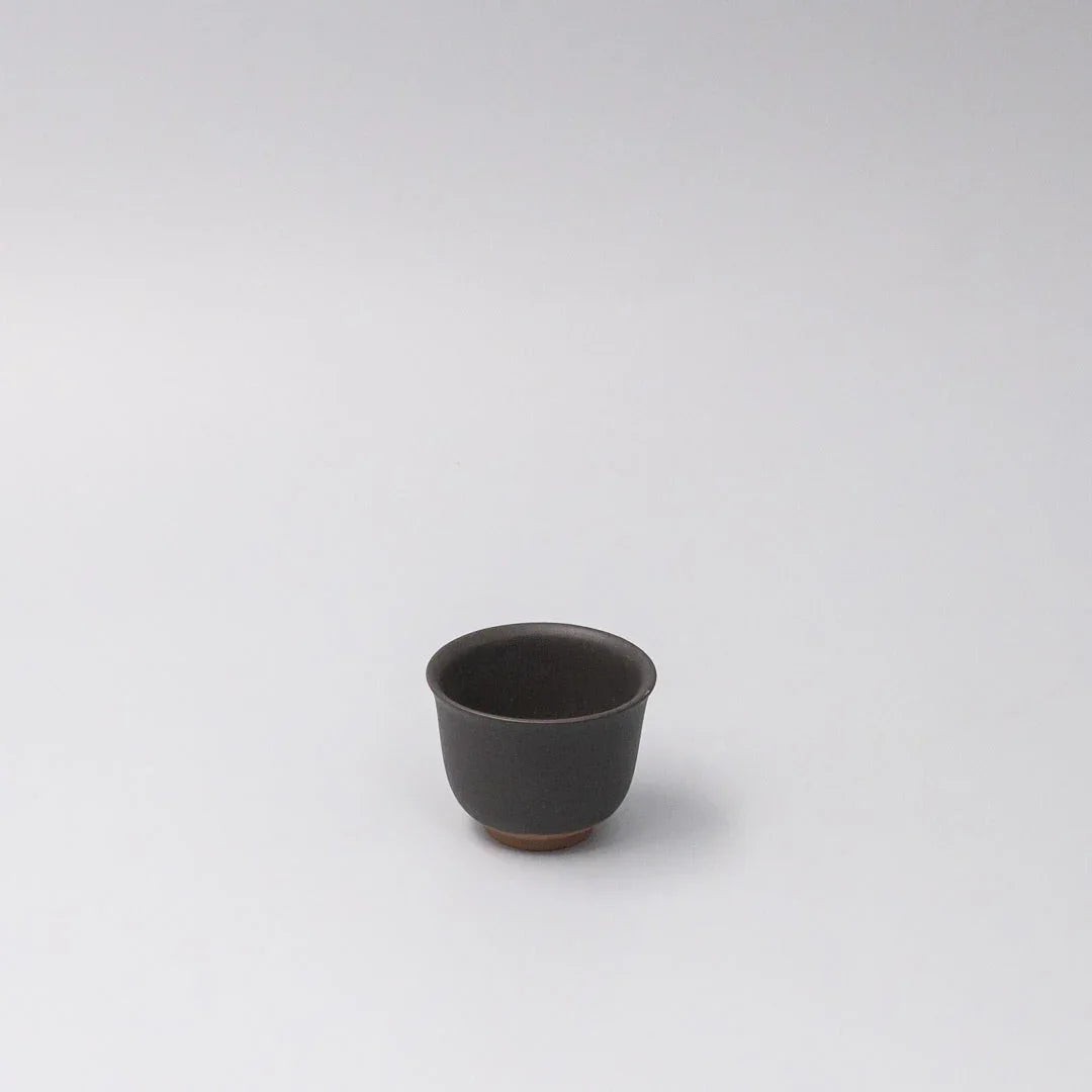 Sake and Tea Cup 6cm Black Matte Flared Glaze