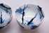 Bowl Set 2pcs with Chopsticks Blue White Splash Design