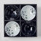 Bowl Set 4pcs Black White Sakura Design