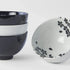 Bowl Set 4pcs Black White Sakura Design