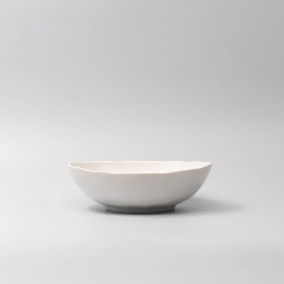 Bowl Oval 20cm Parchment White Glaze