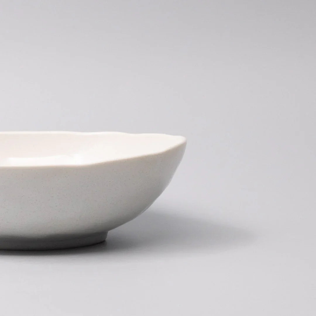 Bowl Oval 20cm Parchment White Glaze