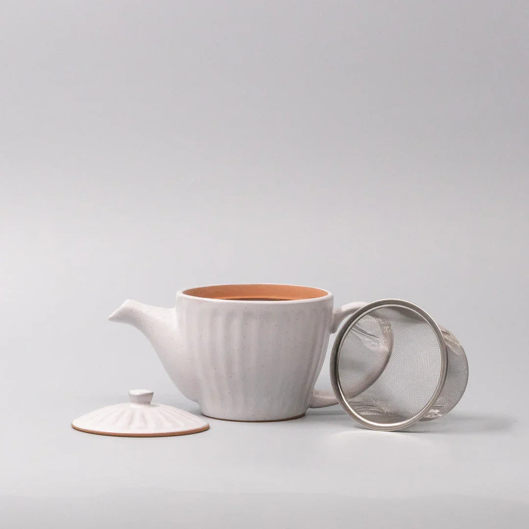 Teapot 480ml Speckled White Ridge Glaze