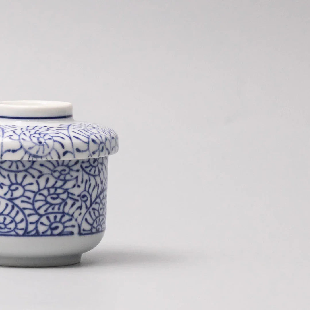 Cup Chawanmushi 170ml Blue Paisley Glaze