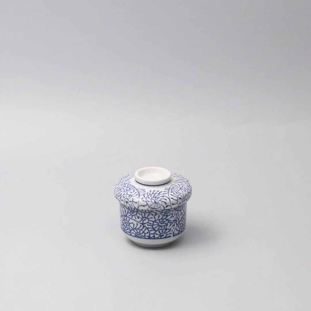 Cup Chawanmushi 170ml Blue Paisley Glaze