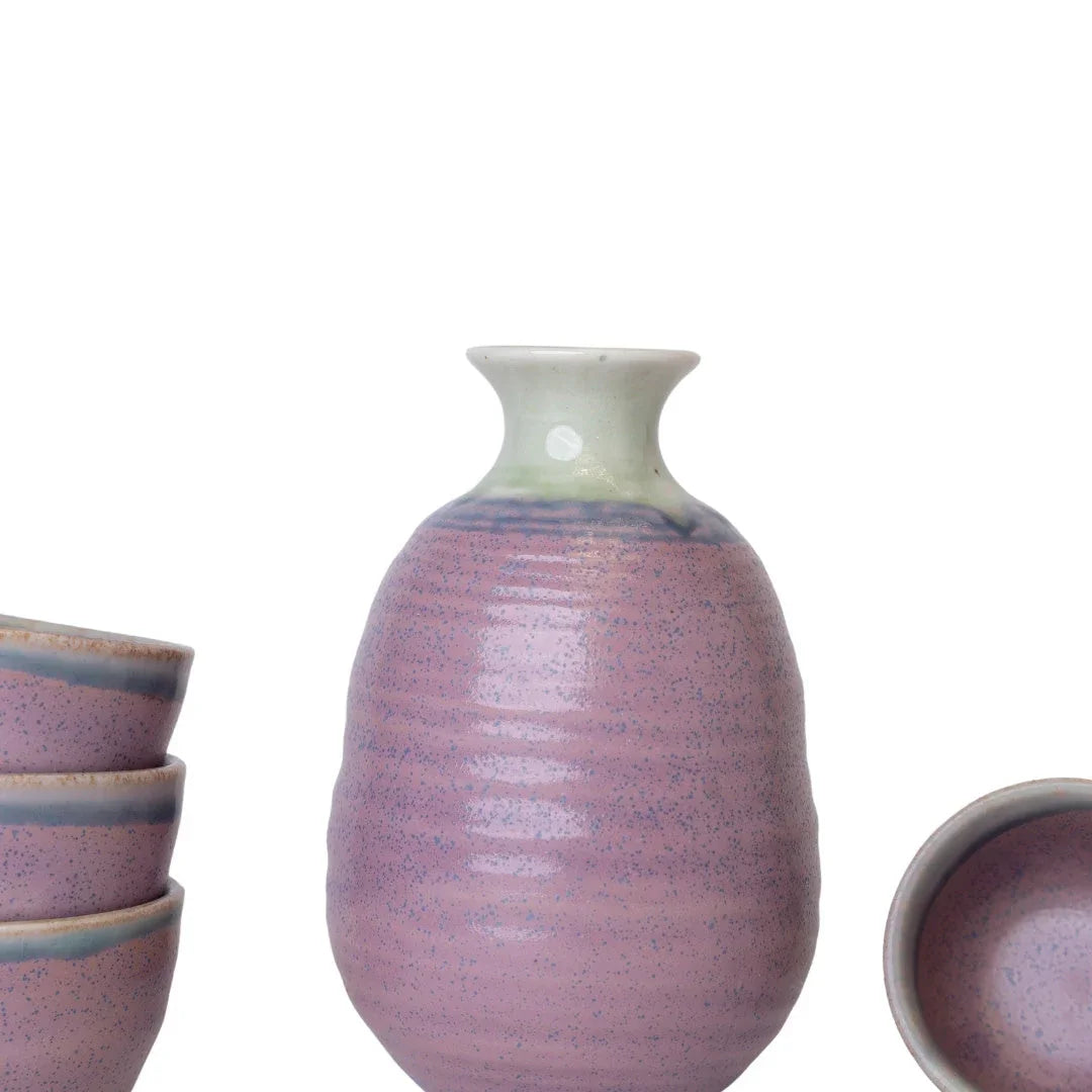 Sake Set for Four 280ml Lilac Glaze
