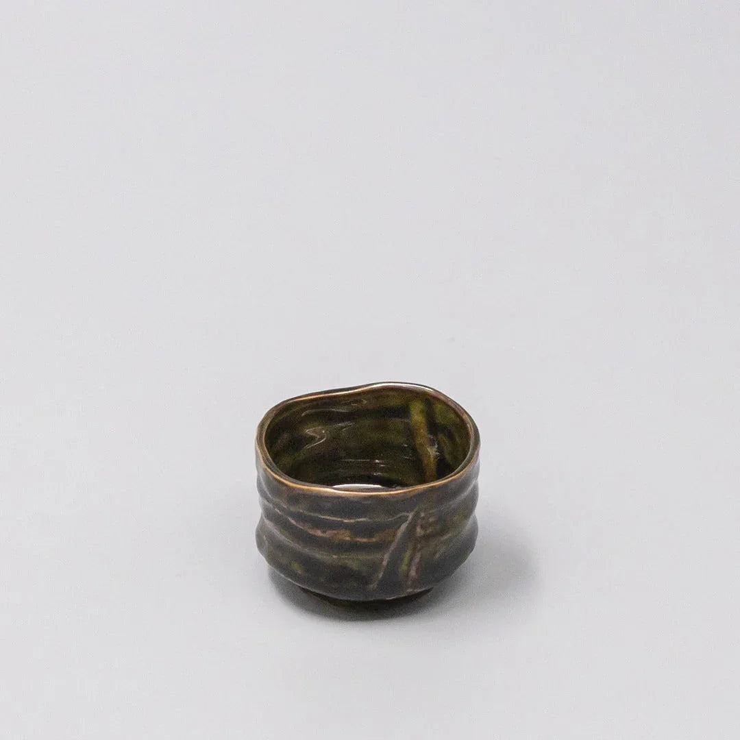 Sake Cup Sage Brown Glaze