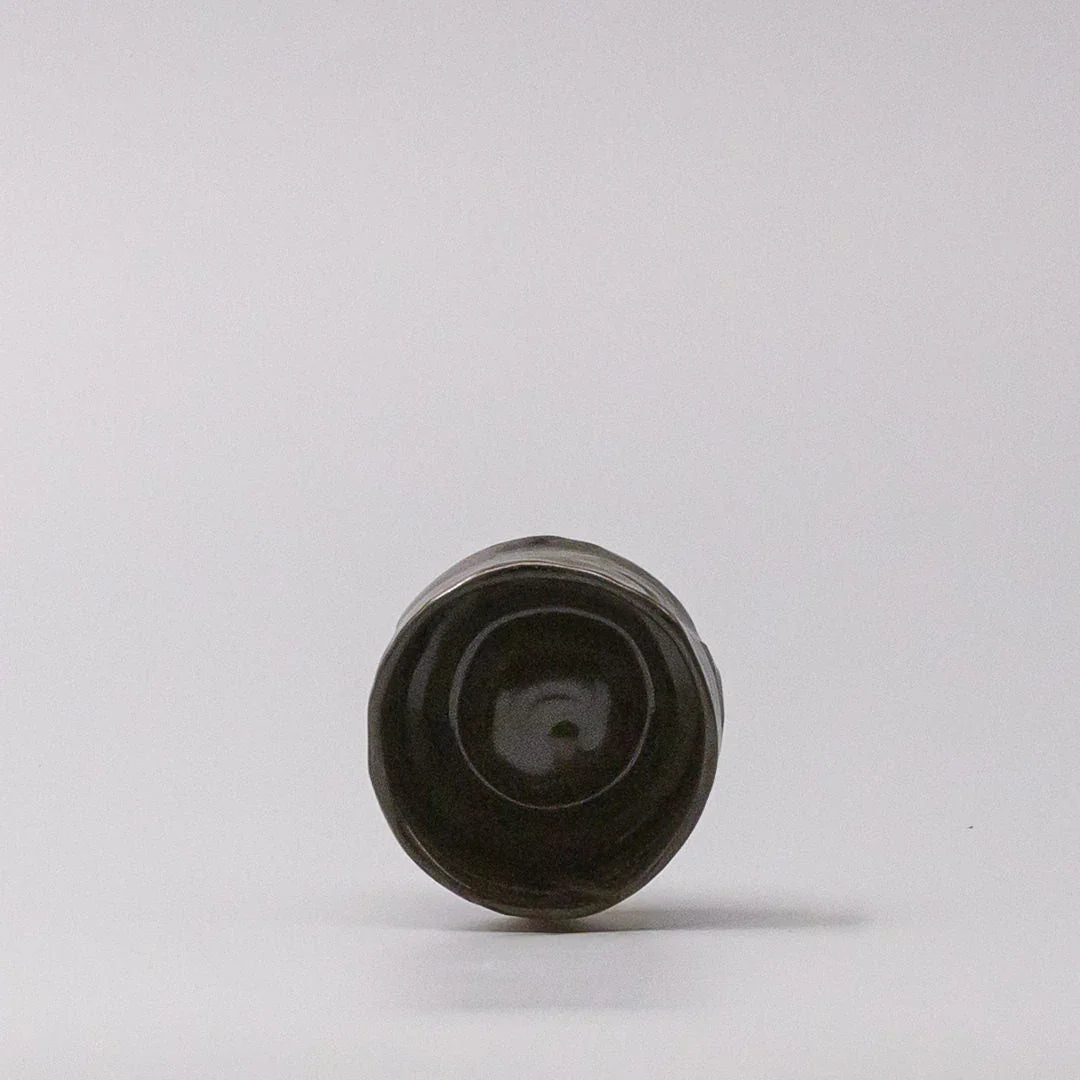 Sake Cup Moss Black Glaze