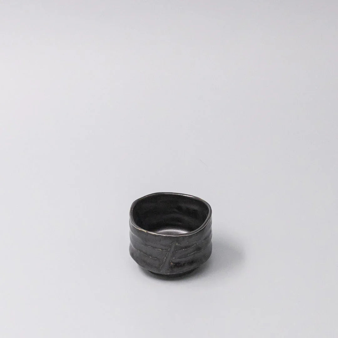 Sake Cup Jet Black Glaze