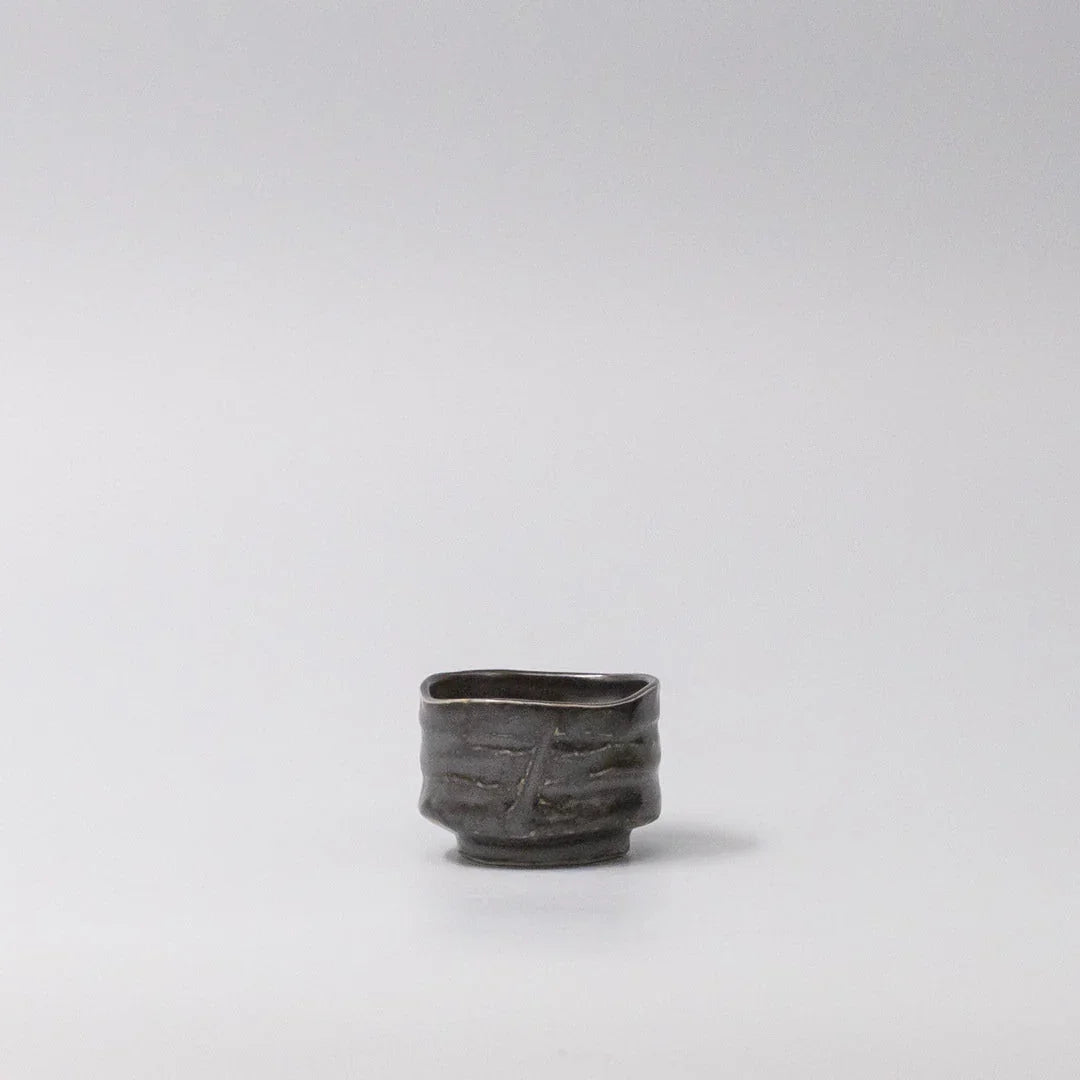 Sake Cup Jet Black Glaze
