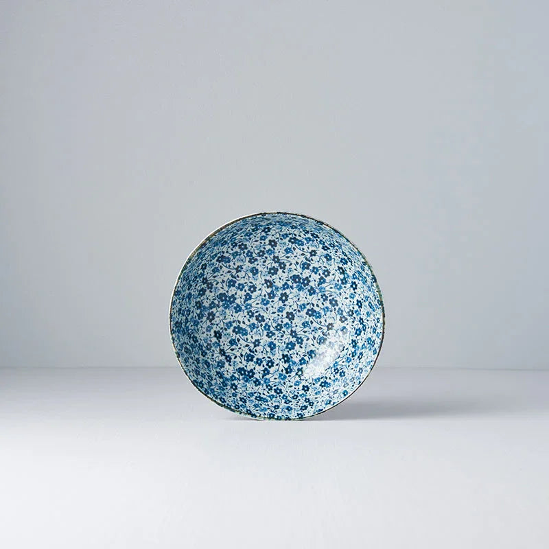 Bowl Organic 16.5cm Blue Daisy Glaze