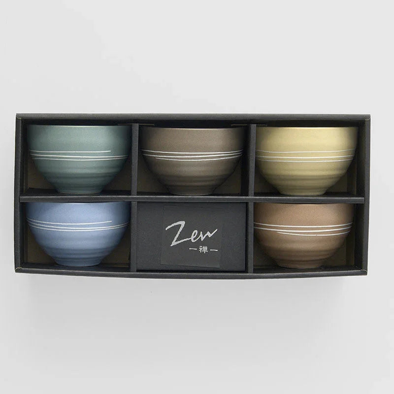 Bowl Set 5pcs 250ml Pastel Glazes