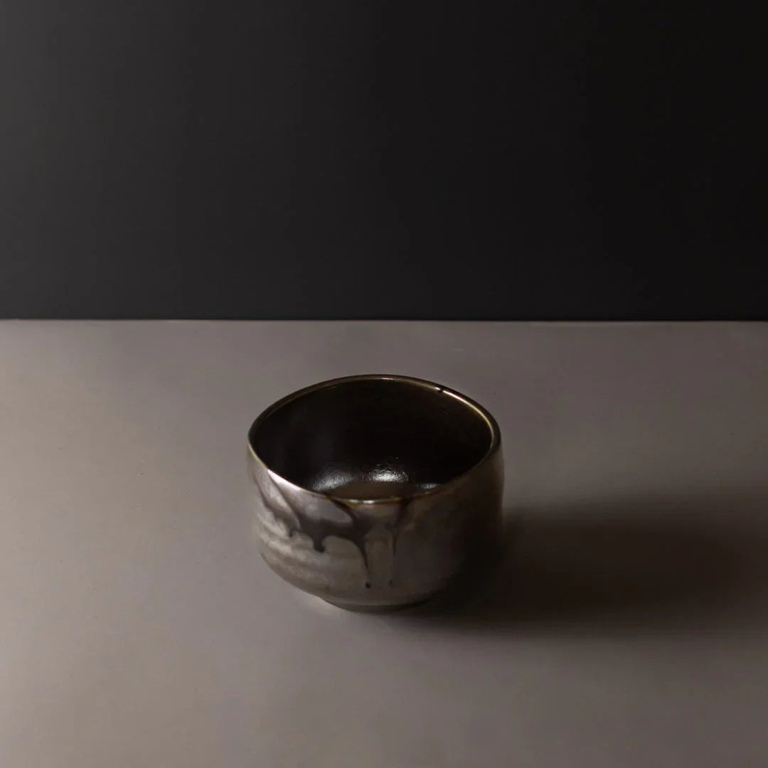 Matcha Tea Bowl 11.5cm Metallic Black