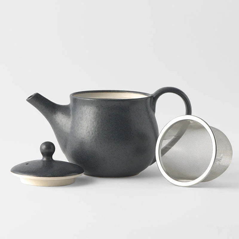 Teapot 400ml Matte Black Glaze