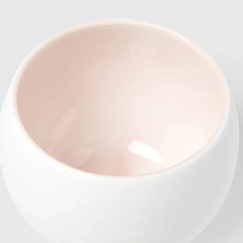 Cup Shochu 8.5cm Matte White & Light Pink Glaze