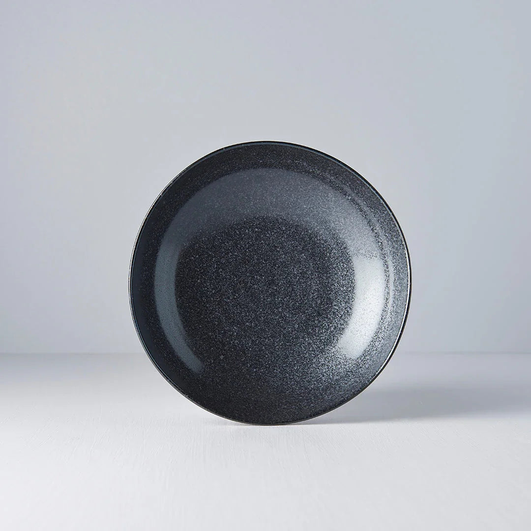 Pasta Bowl Organic Shape 21 cm Kanso Matte Black Glaze