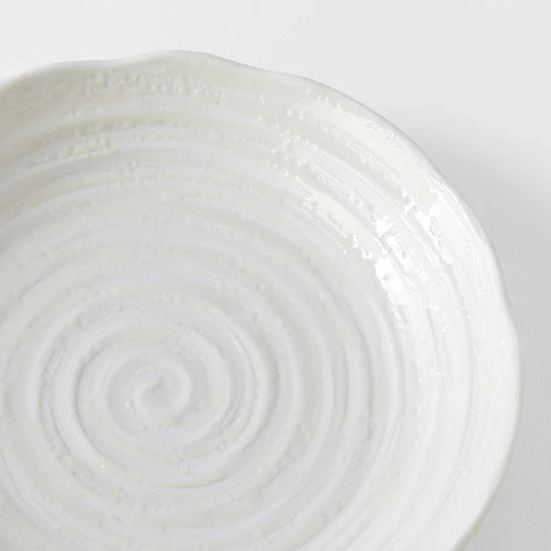 Pasta Bowl 22cm White Spiral Glaze