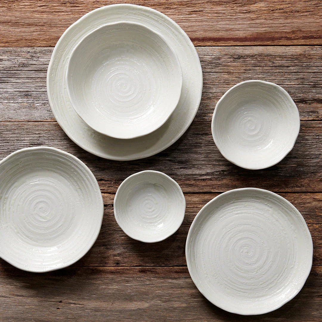 Bowl 23.5cm White Spiral Glaze