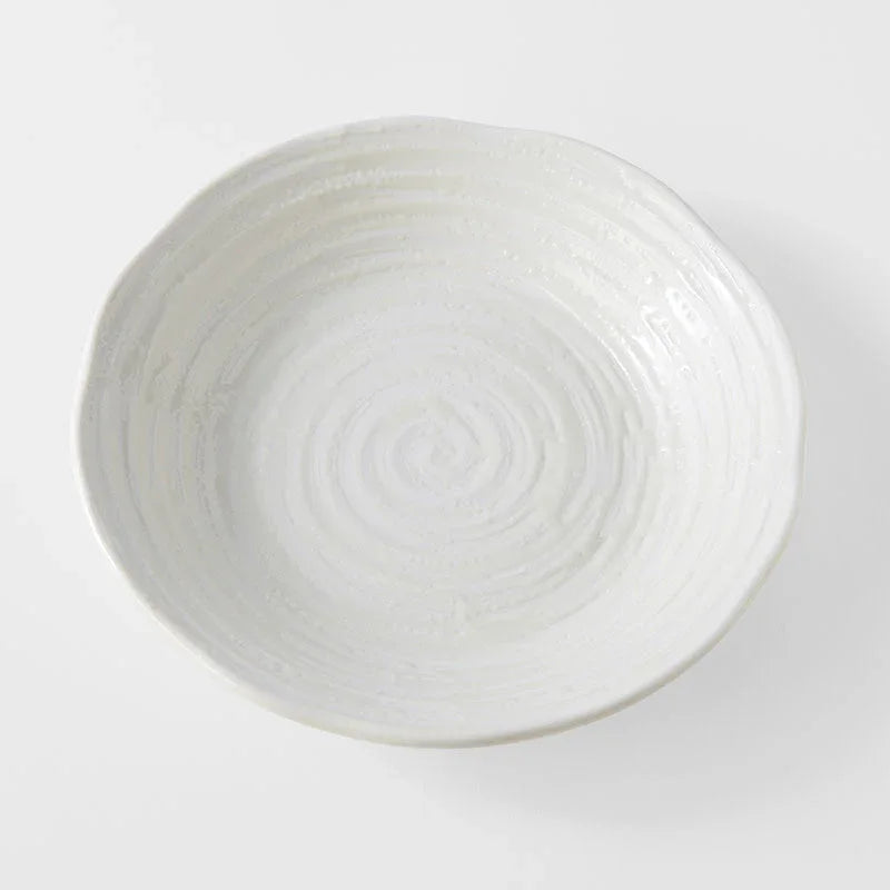 Bowl 23.5cm White Spiral Glaze