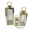 Bulk 8 Small Polish Gold Metal & Glass Lantern 10x24.5cmh