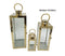 Bulk 6 Medium Polish Gold Metal & Glass Lantern 14x39cmh