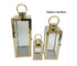 Bulk 6 Medium Polish Gold Metal & Glass Lantern 14x39cmh