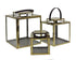 Polished Gold Metal & Glass Lantern 2 Pack Medium 21x26cm Candle Lantern Decor