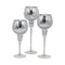 Bulk 2 Silver Crackle Candle Holder s/3 13x13x40cmh