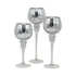 Bulk 2 Silver Crackle Candle Holder s/3 13x13x40cmh
