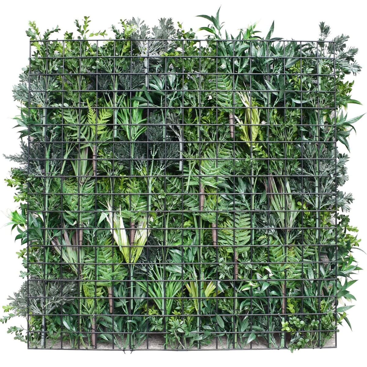 Commercial Grade Metal Backed Green Wall 1m x 1m UV Fire Retardant Panel