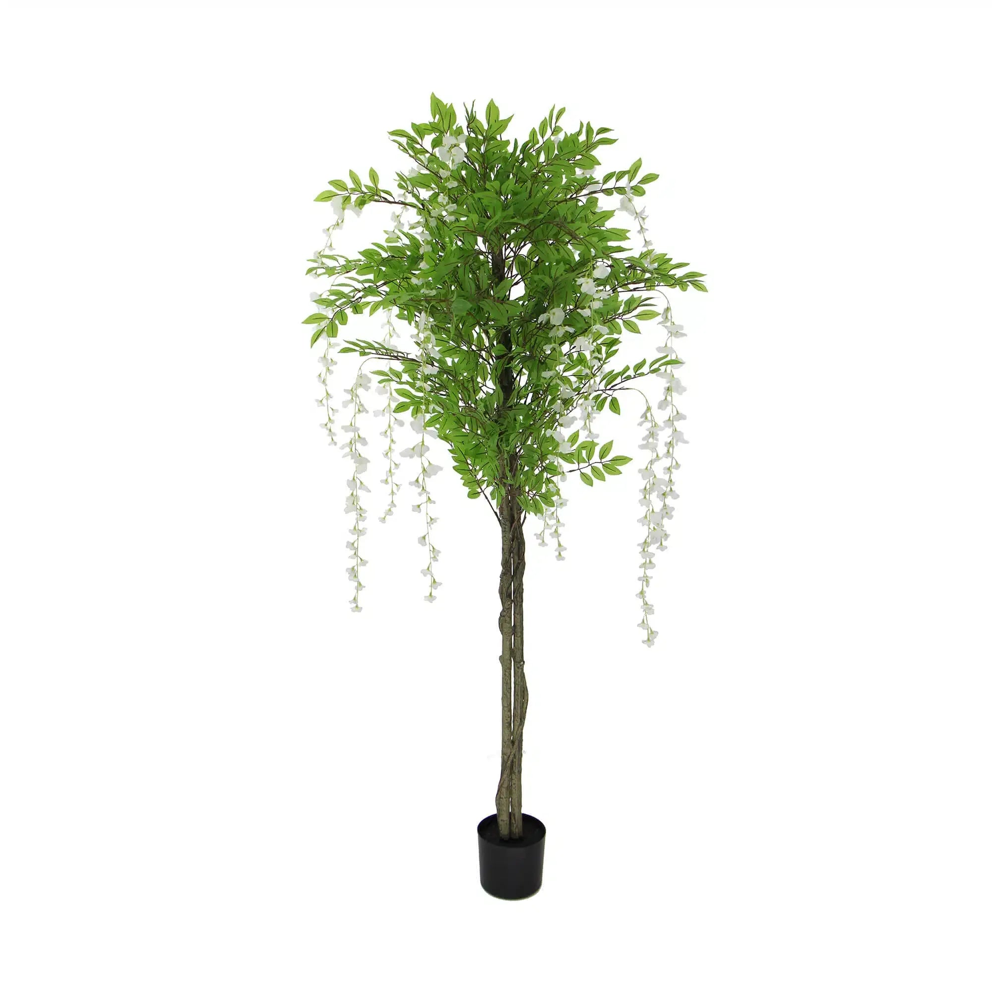 Artificial Wisteria Hanging Plant Arrangement with White Flowers, 180cm