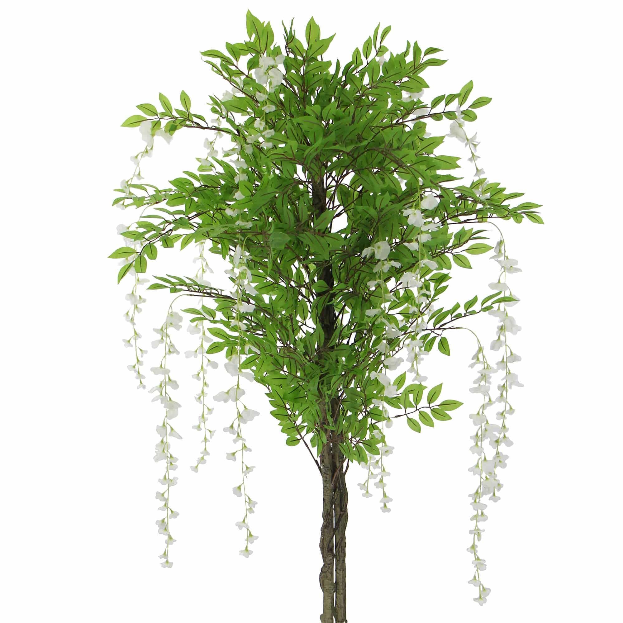 Artificial Wisteria Hanging Plant Arrangement with White Flowers, 180cm