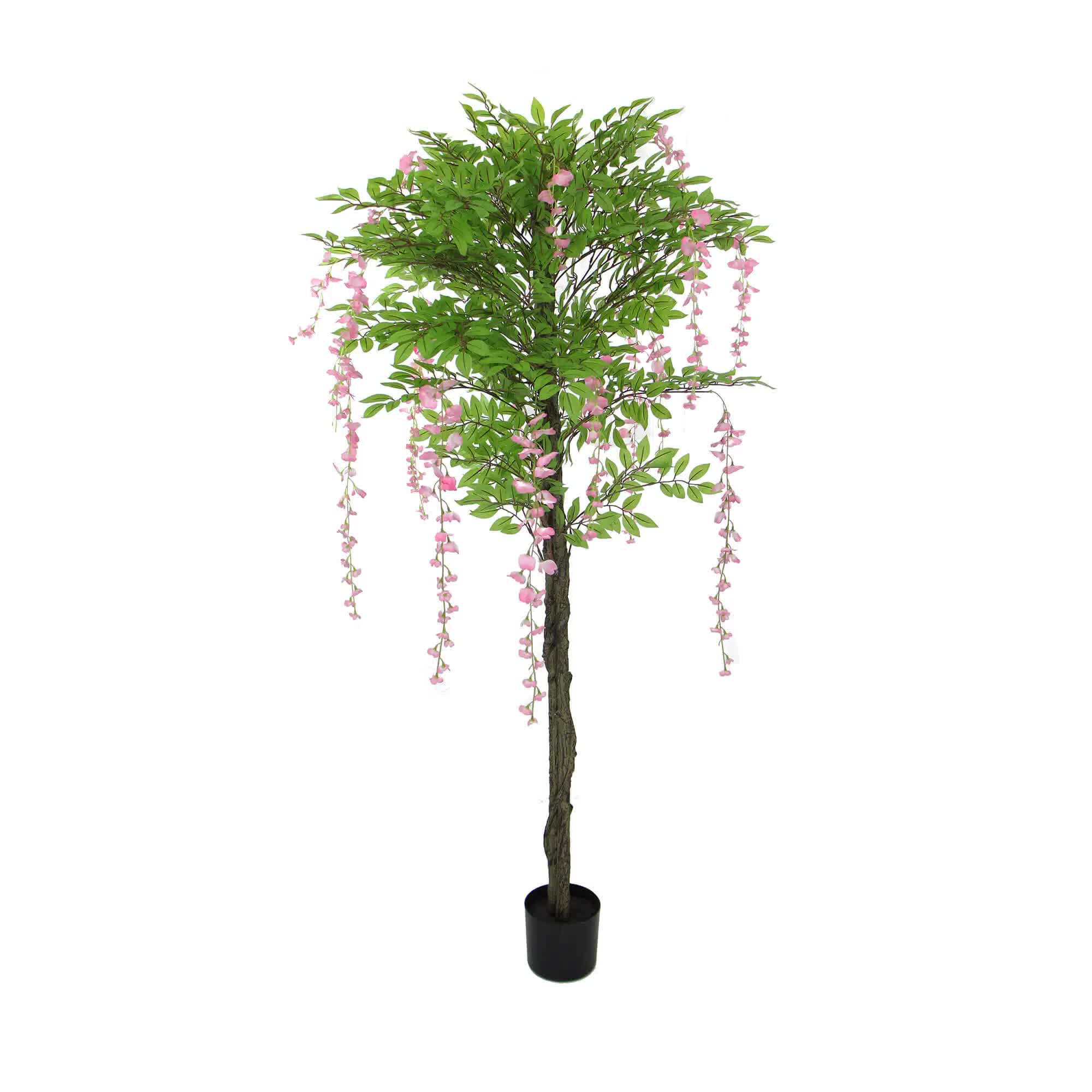 Pink Flowering Artificial Wisteria Tree, 180cm, Maintenance-Free, 6kg Wt