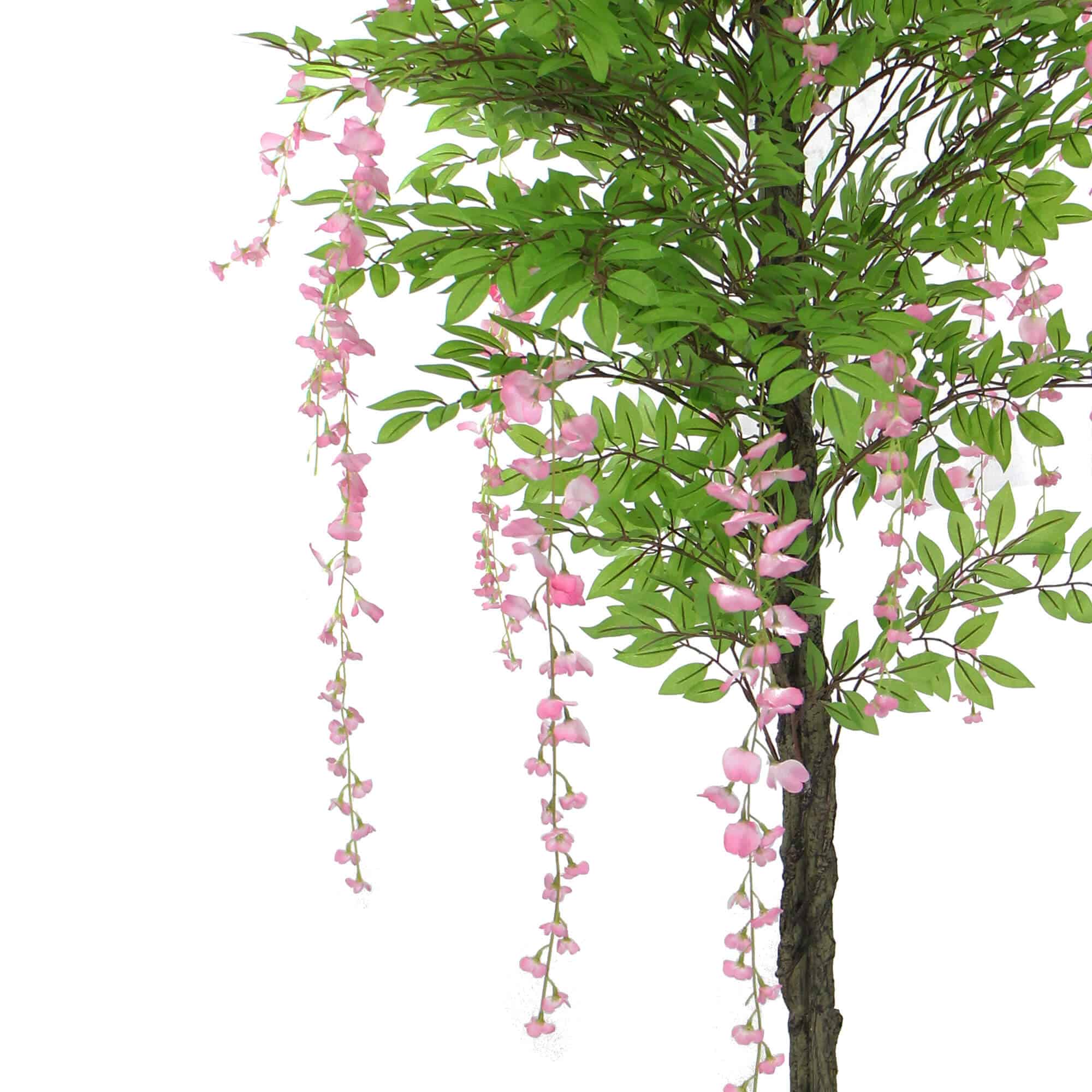 Pink Flowering Artificial Wisteria Tree, 180cm, Maintenance-Free, 6kg Wt