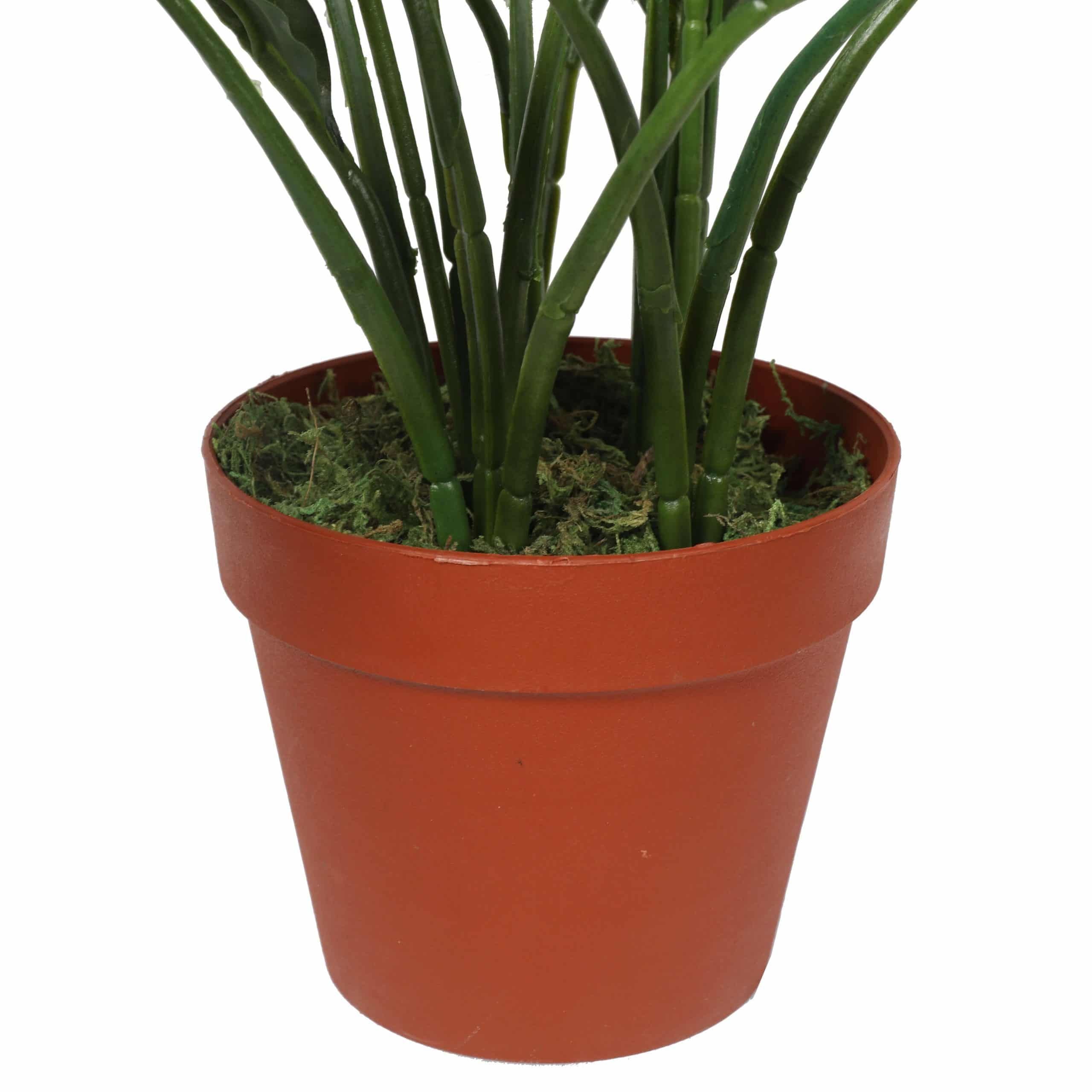 Artificial Peace Lily Plant 60cm Spathiphyllum with White Flowers & Orange Pot