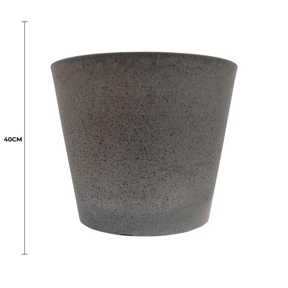 Imitation Stone Grey Pot 40cm Recycled Plastic Concrete Garden Planter
