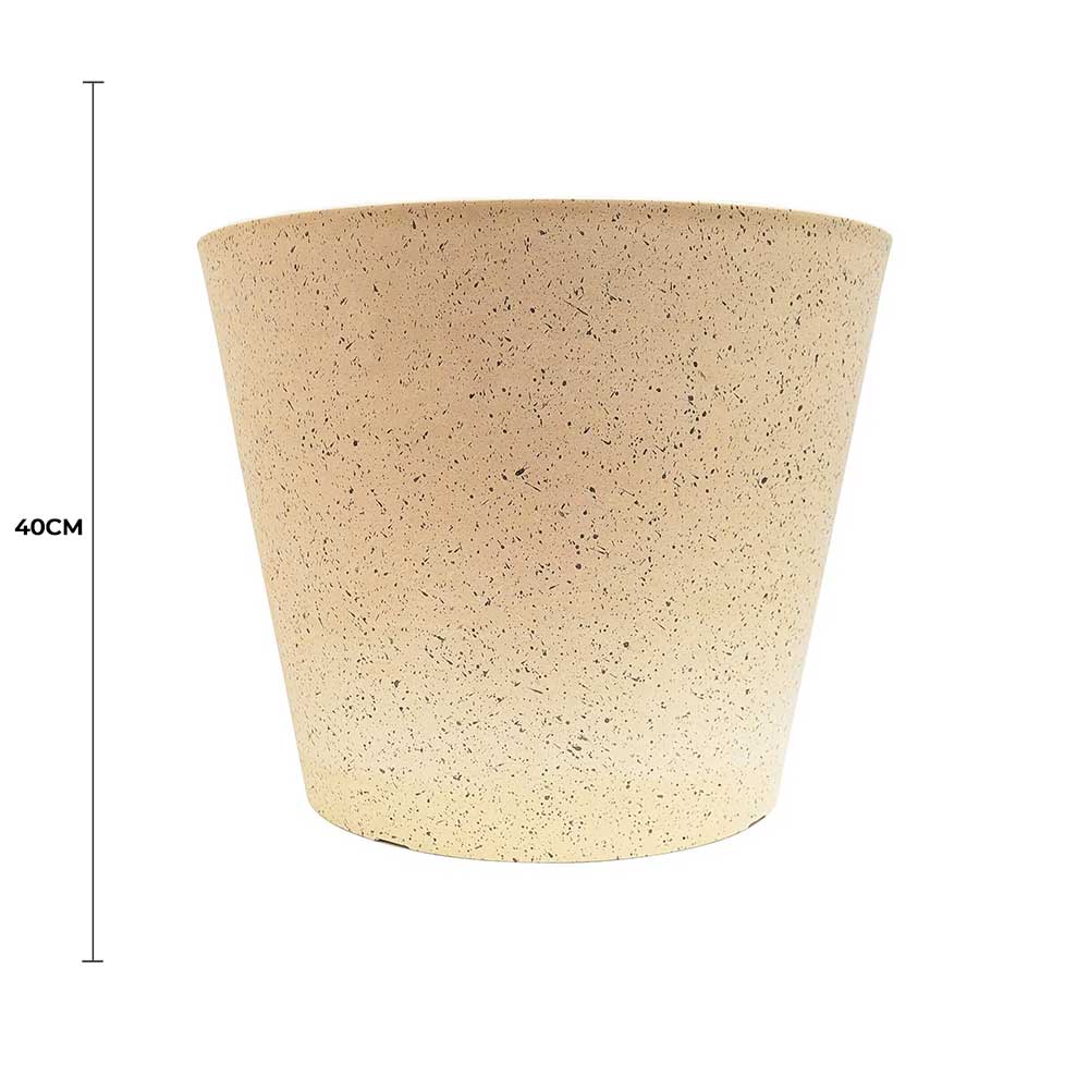 Imitation Stone Garden Planter Pot in White/Cream, 40cm, Eco, 3.75kg Wt