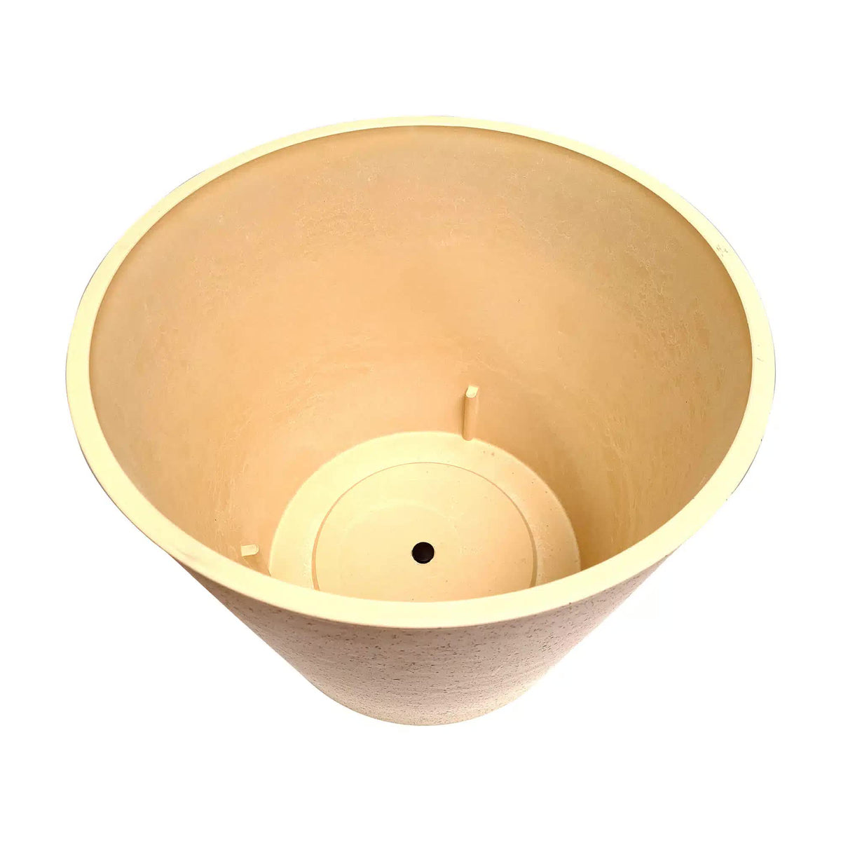 Imitation Stone Garden Planter Pot in White/Cream, 40cm, Eco, 3.75kg Wt