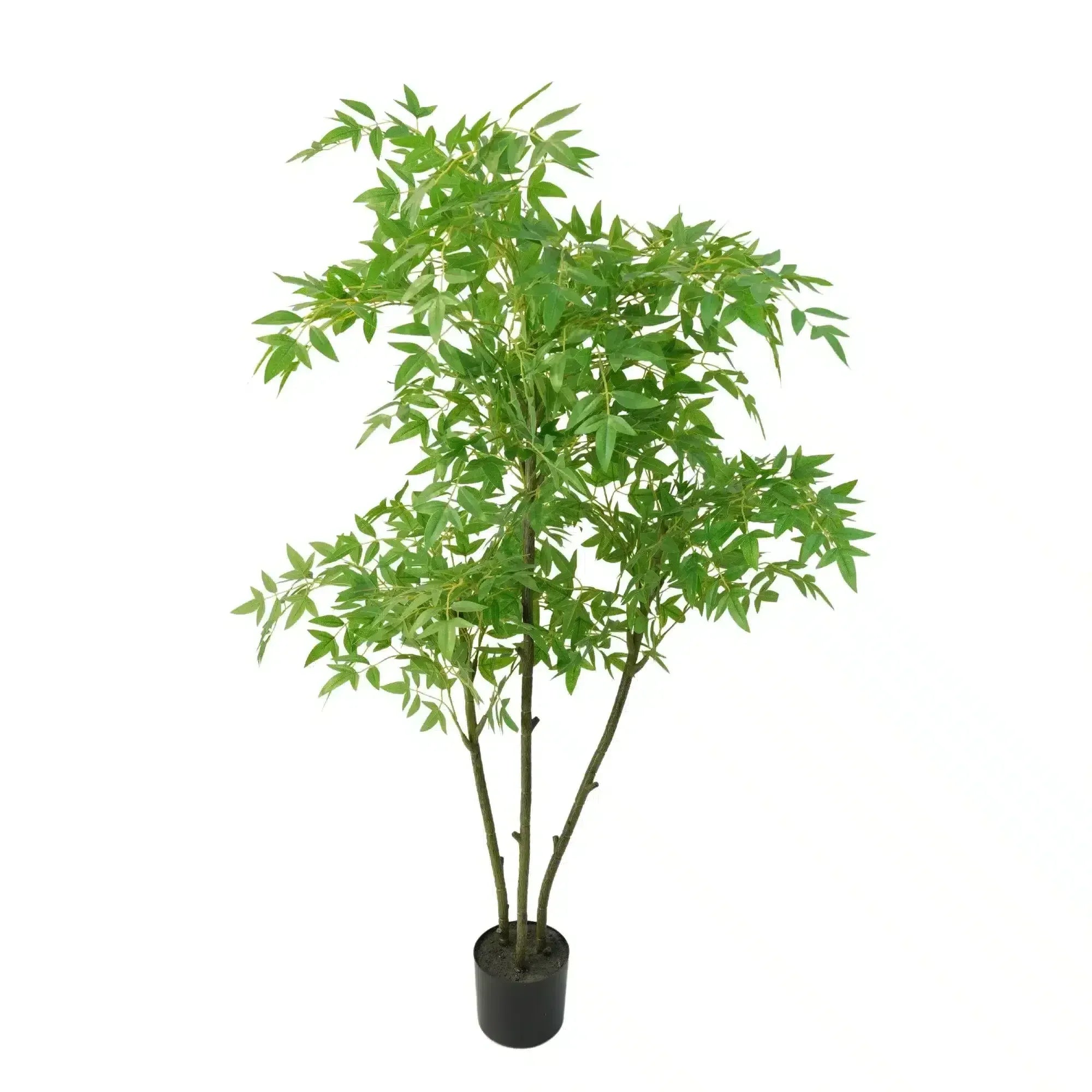 Artificial Nandina Tree Sacred Bamboo 140cm Potted Faux Plant in Black Pot