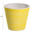 Yellow and White Hand Engraved Recycled Garden Pot 14cm, Eco-Friendly Build