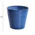 Glossy Blue Garden Pot 25cm Recycled Plastic Concrete Indoor Outdoor