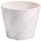 Red and White Imitation Marble Designer Garden Pot 25cm, Eco-Friendly Set