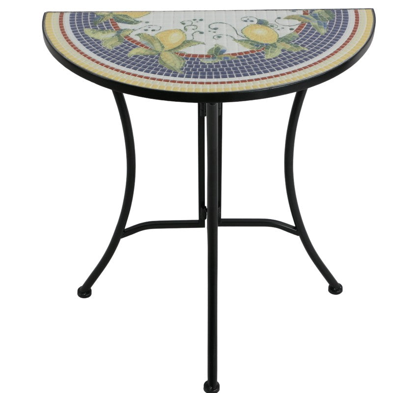 Molto Bene Lemon Mosaic Enclave Table 69cm, Multi-Colour Tile Design, 10kg