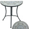 Bella Enclave Table 69cm Mosaic Tiles Metal Frame Multi Colour Accent