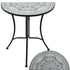 Bella Enclave Table 69cm Mosaic Tiles Metal Frame Multi Colour Accent