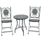Grigio 3-Piece Mosaic Tile Table and Chairs Setting, Multi-Colour Design