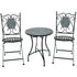 Grigio 3-Piece Mosaic Tile Table and Chairs Setting, Multi-Colour Design