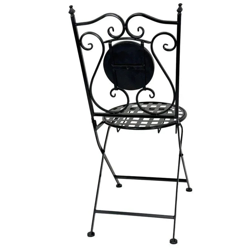 Grigio 3-Piece Mosaic Tile Table and Chairs Setting, Multi-Colour Design