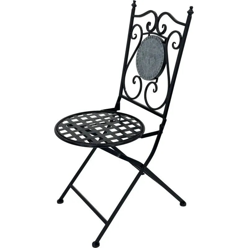Grigio 3-Piece Mosaic Tile Table and Chairs Setting, Multi-Colour Design
