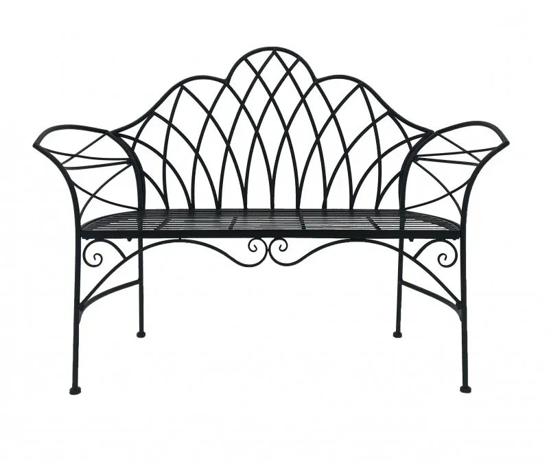 Garden Bench Black 134cm